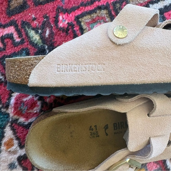 Birkenstock Boston Clog Suede Slip-On Comfort Size 41 Light Rose - Picture 14 of 14